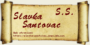 Slavka Santovac vizit kartica
